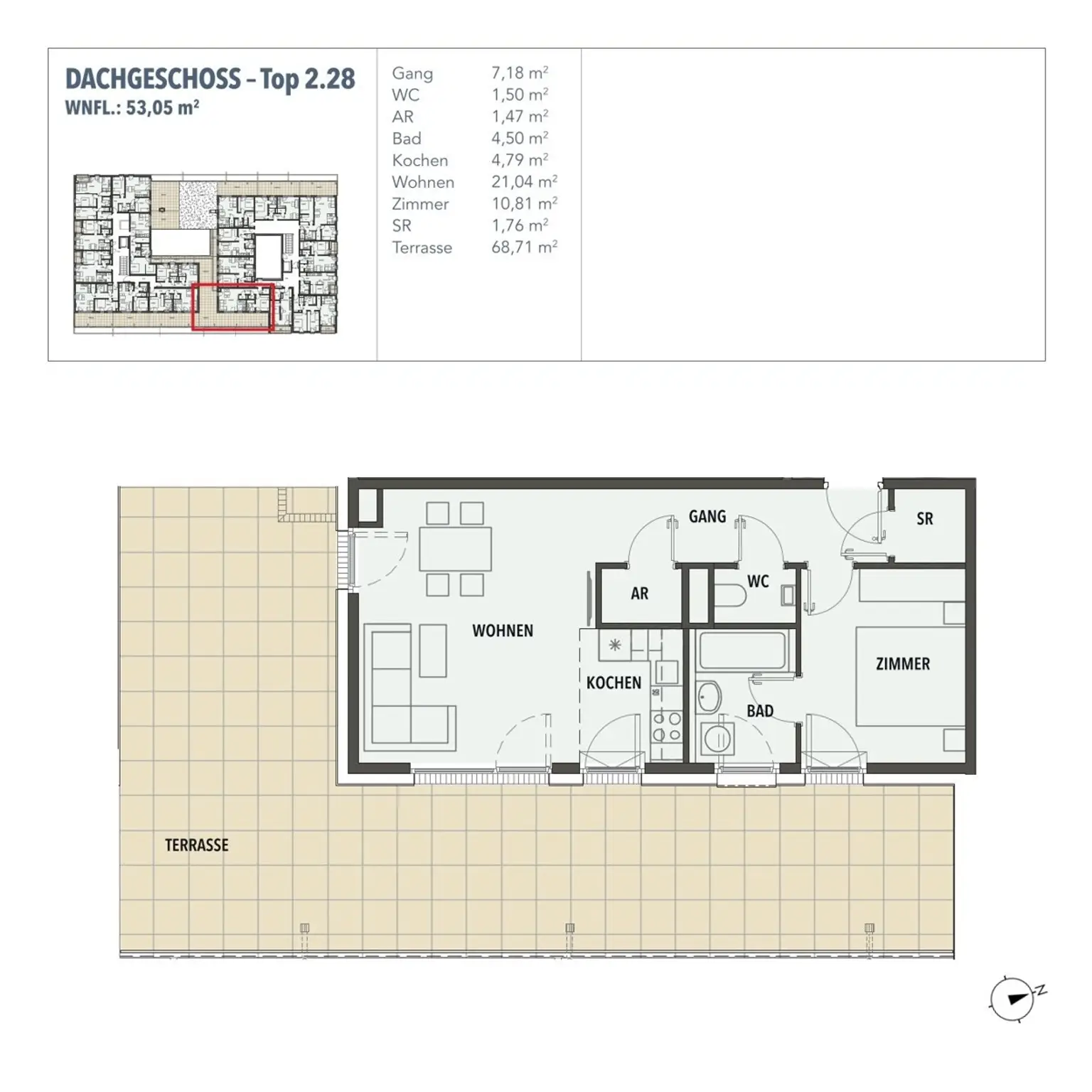 EDI N° 7 - Terrassen Traum - Zweizimmer Wohnung