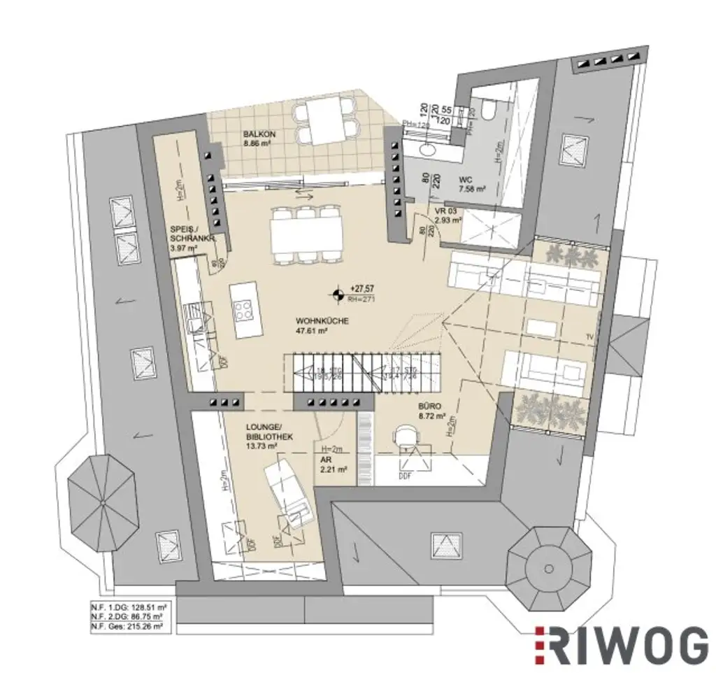 Einmalige Dachgeschosswohnung am Naschmarkt – Mit Vision veredelbar zum 215 m² PENTHOUSE-Juwel mit einmaligen 360°-Blick über Wien