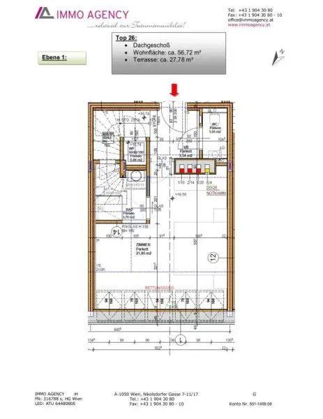 Moderne 2 Zimmer Wohnung mit großer Terrasse