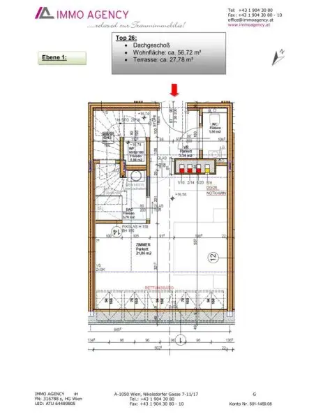 Moderne 2 Zimmer Wohnung mit großer Terrasse