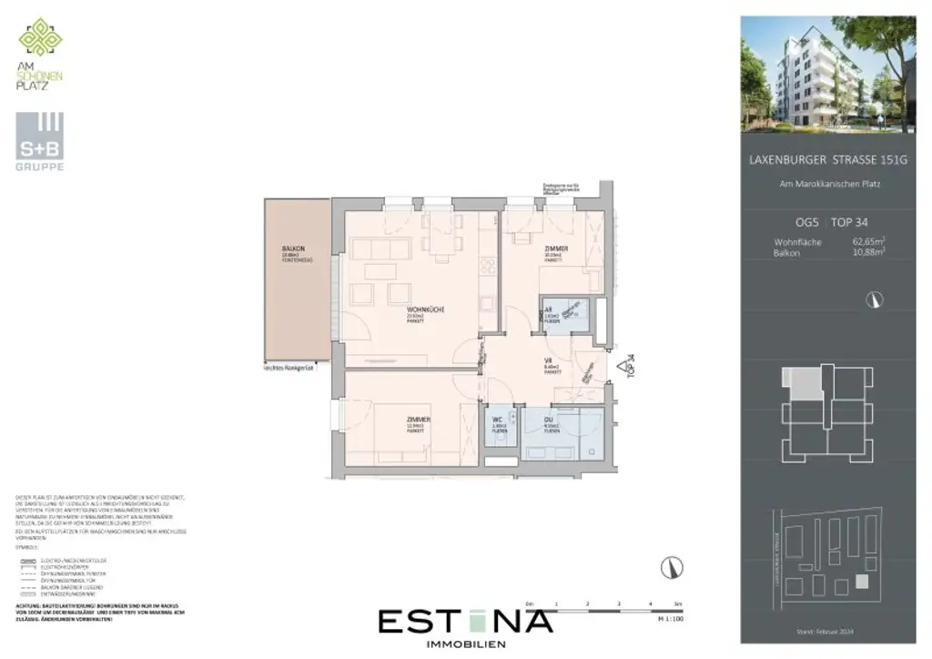 Provisionsfreie Familienwohnung mit Balkon in Ruhelage - Nähe Erholungsgebiet Wienerberg