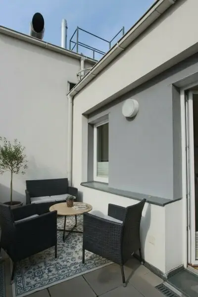 Terrasse Symbol Möblierung KI generiert