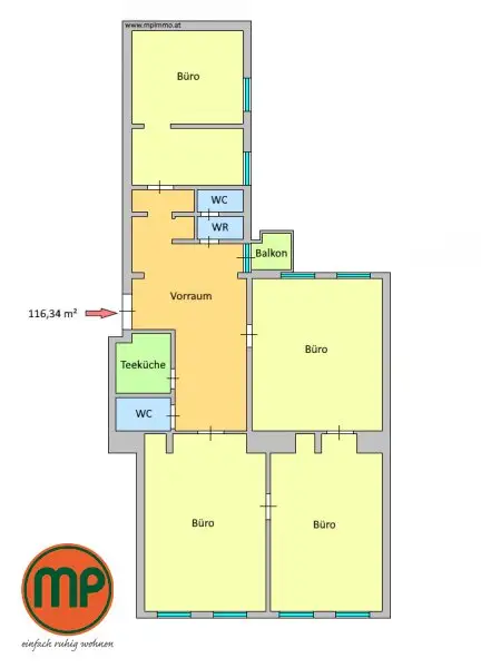 Altbau-Büro mit Flair in Toplage inkl. Alarmanlage und Sicherheitstüre