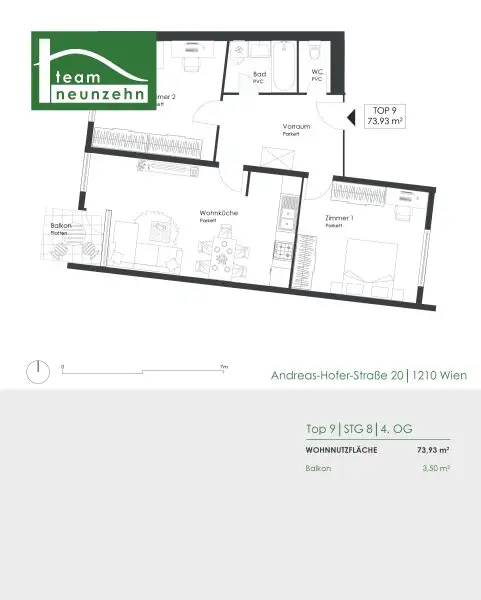 Moderne 3-Zimmer-Eigentumswohnung in Ruhelage - Balkon - Nähe Alte Donau & Floridsdorf - JETZT ANFRAGEN
