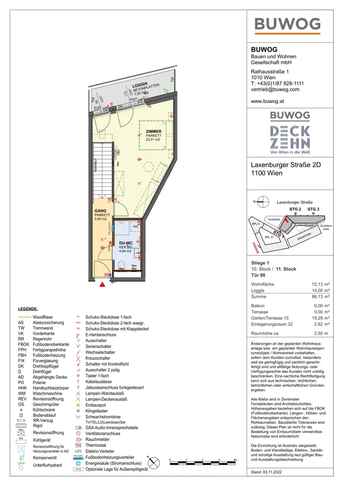 Beim Hauptbahnhof Wien - Dachgeschoss-Maisonette im Neubau Erstbezug mit Klima und Dachgarten