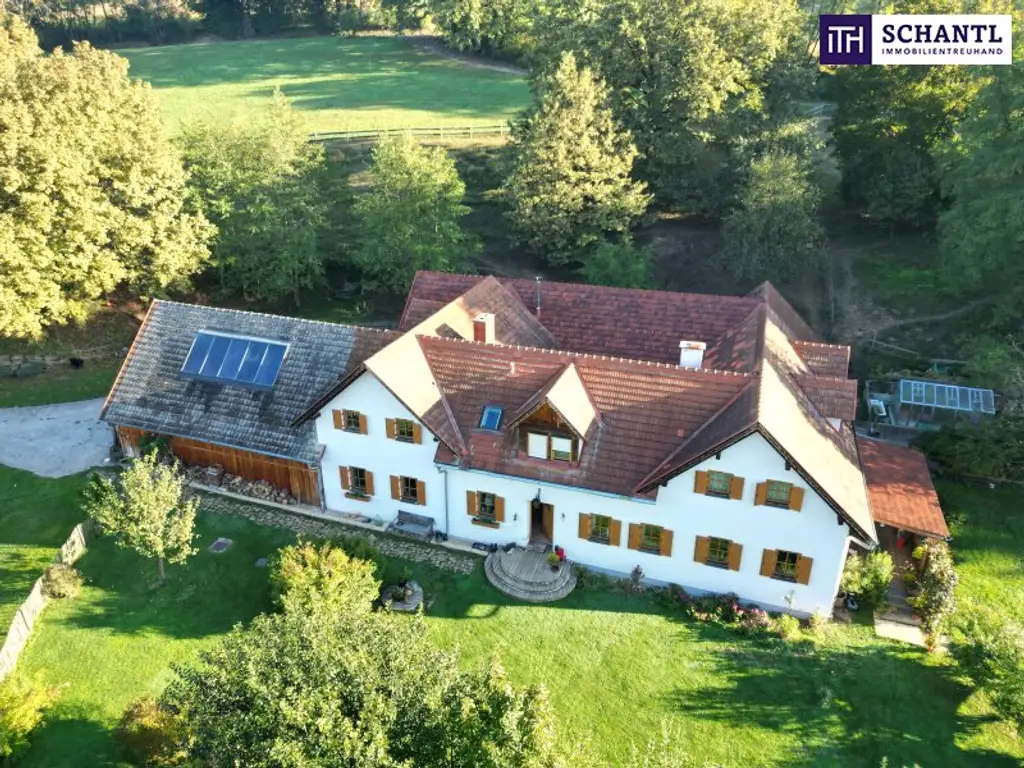 SENSATIONELLES JUWEL! Exklusiver Vierkanthof im Thermenland Steiermark – Wohnen, Reiten & Leben mit Pool und Natur!