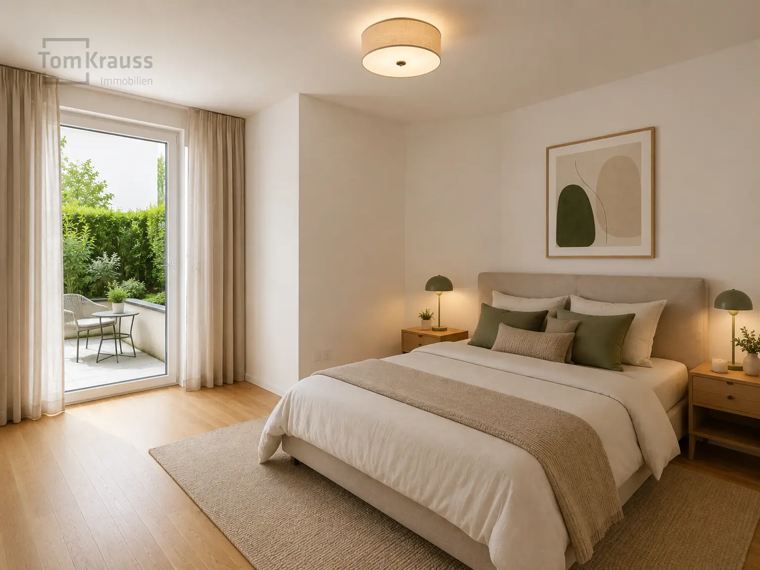 Schlafzimmer KI Staging