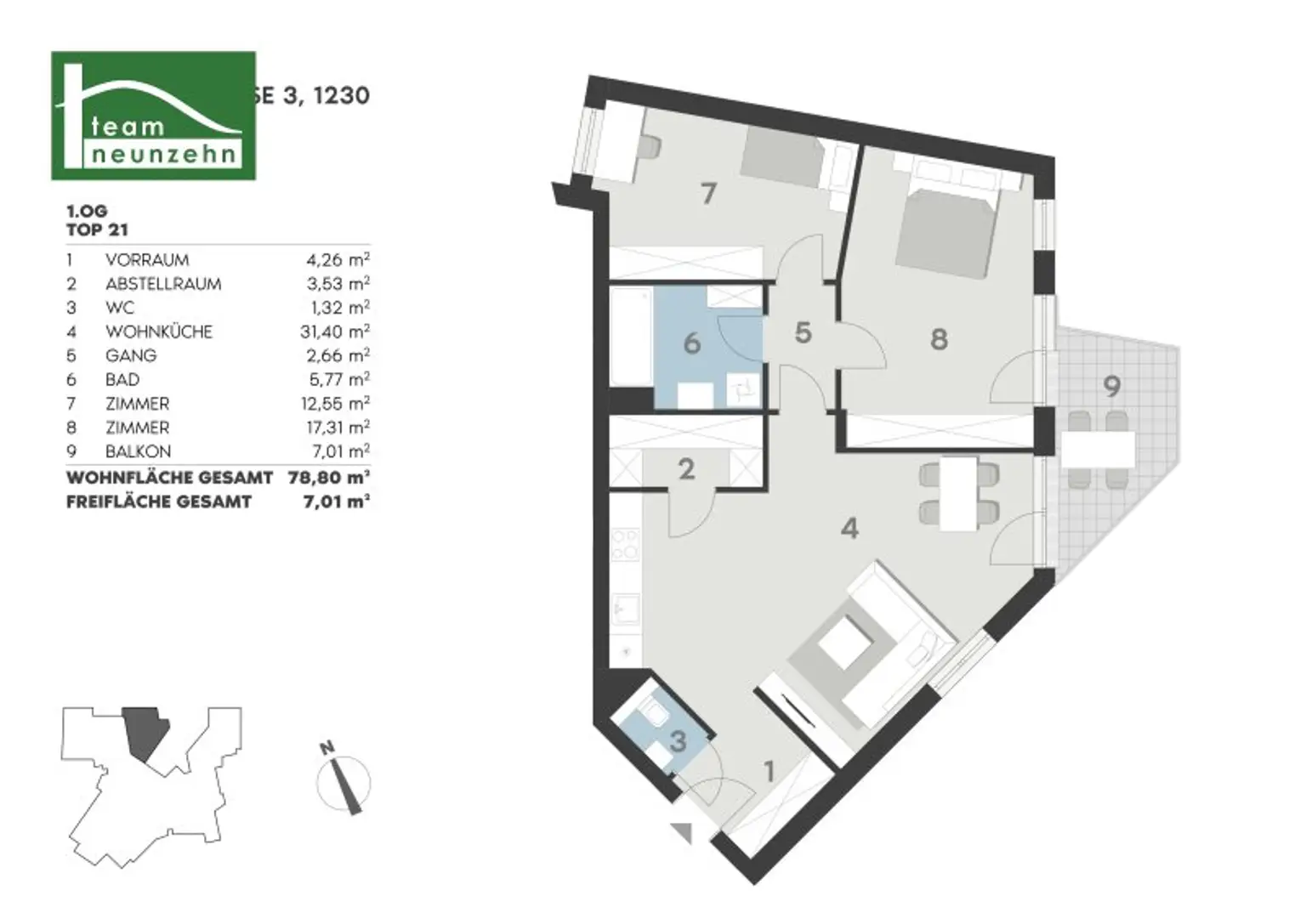 FLAIR City living - Moderne Wohnung mit großen Zimmern und Abstellraum nahe S-Bahn Atzgersdorf in toller Anlage! Ab Jänner 2026!