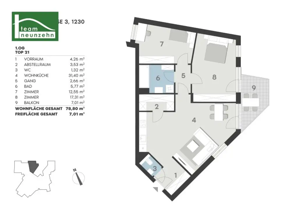 FLAIR City living - Moderne Wohnung mit großen Zimmern und Abstellraum nahe S-Bahn Atzgersdorf in toller Anlage! Ab Jänner 2026!