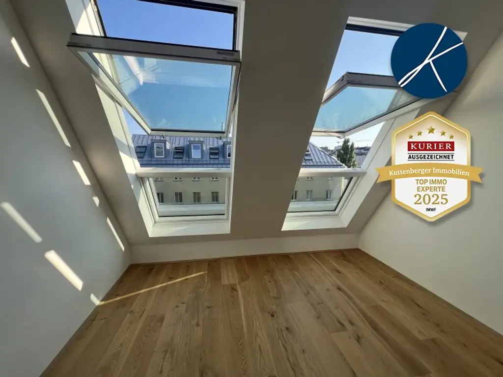 *Superprojekt: ''Über den Baumwipfeln" TOP 53 MIT BALKON + SUPER-PANORAMA-DACHTERRASSE & WIEN-BLICK