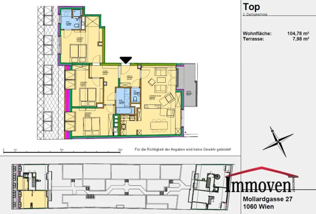 HOFSEITIG - Großzügige 4-Zimmerdachgeschosswohnung mit Terrasse und Klimaanlage nahe Mariahilfer Straße! (Mietbeginn 01.10.2025)