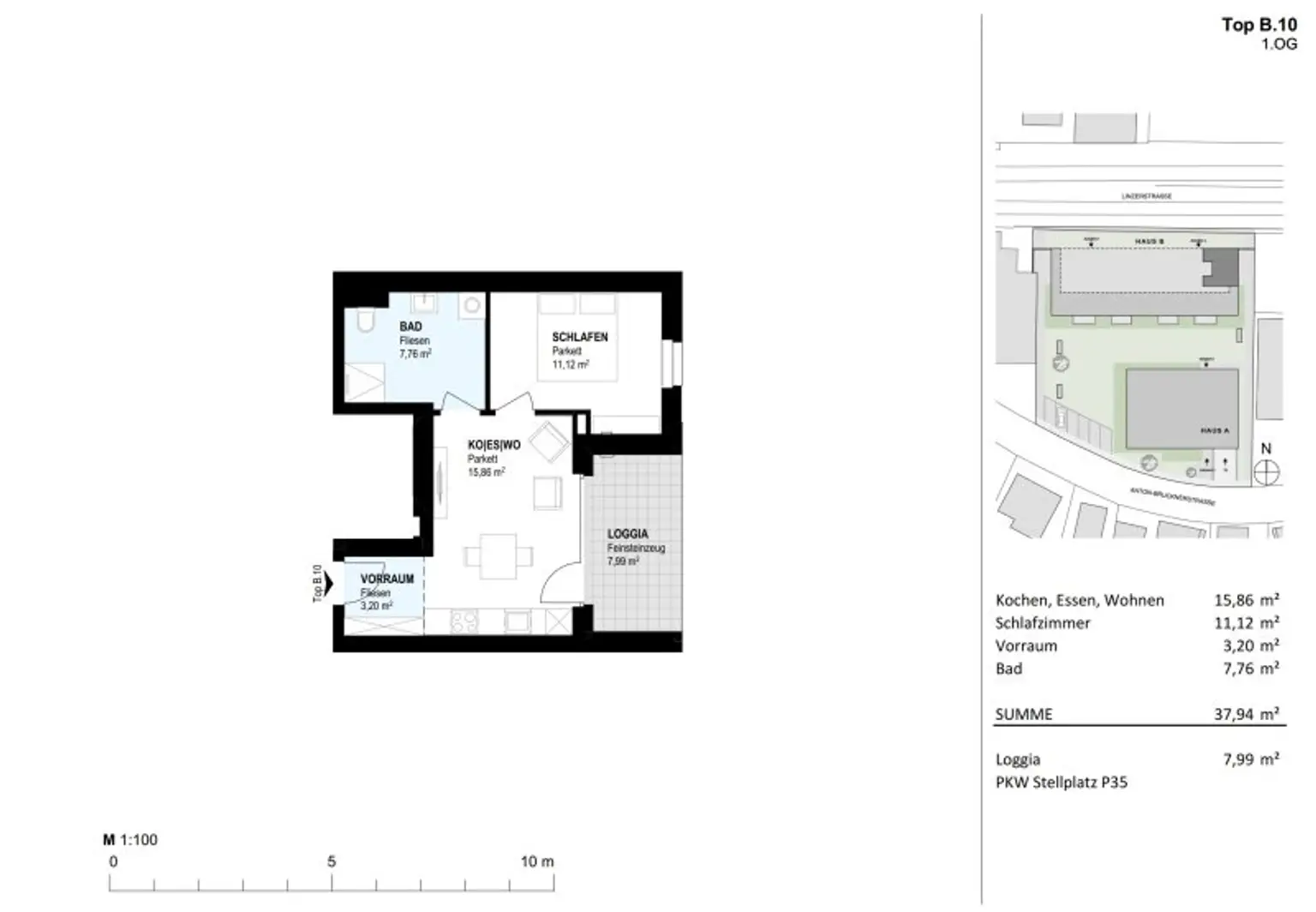 Funktionale Terrassenwohnung Top B.10 - Neubauprojekt SCHÖN | DORF | BLICK