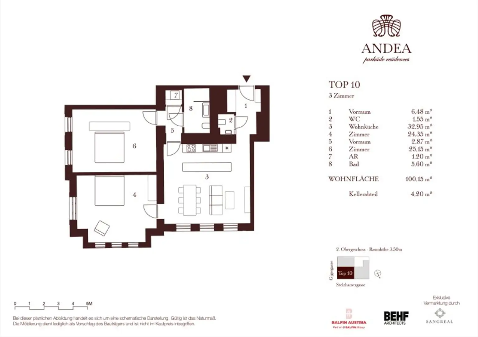 Hochwertige 3-Zimmer-Wohnung mit über 3 Meter Raumhöhe - ANDEA Parkside Residences