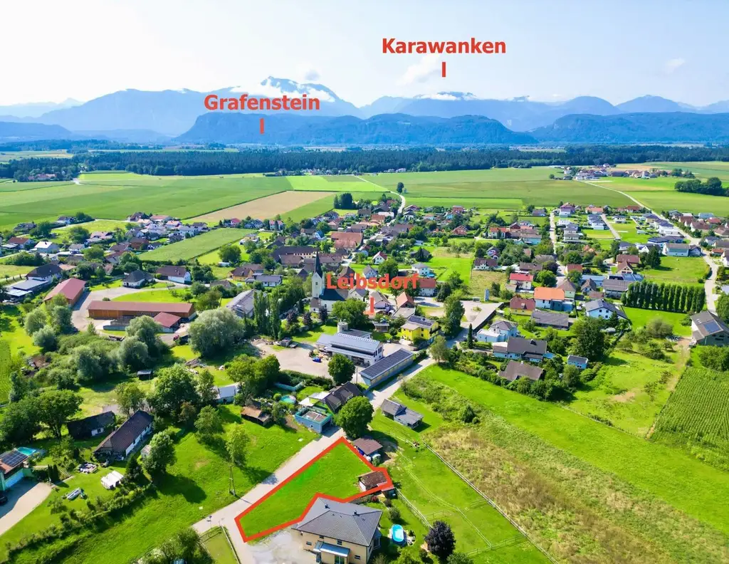 Ihr Familien-Bauplatz in Leibsdorf: Ruhig gelegen, bestens erschlossen & mit Karawankenblick