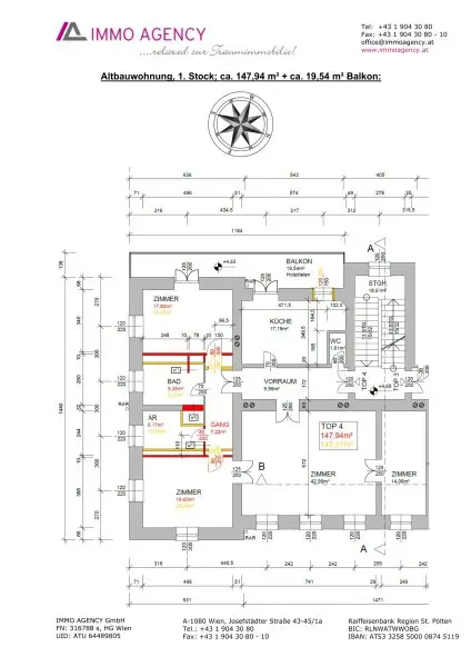 Großzügige Altbauwohnung im Zentrum von Pressbaum