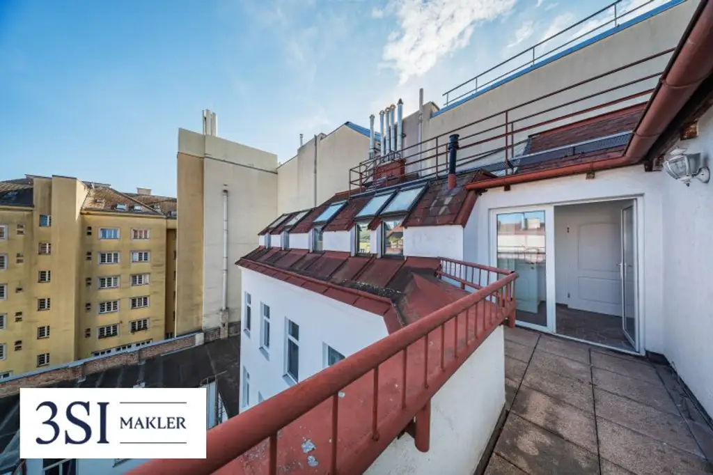 Klausgasse 46: Helle 1,5-Zimmer-Dachgeschoßwohnung mit hofseitiger Terrasse