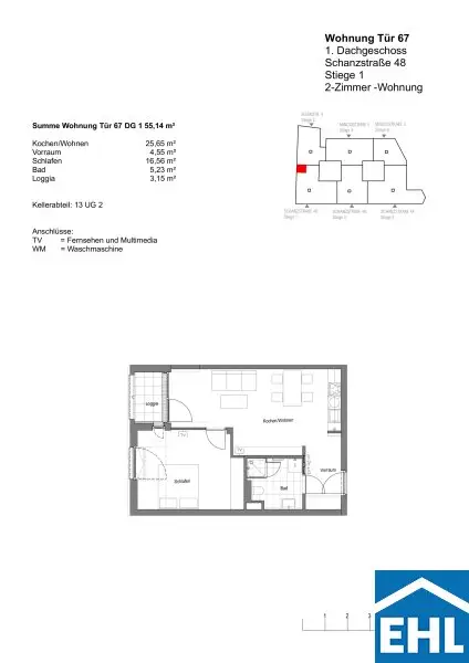 Moderne 2-Zimmer-Wohnung mit Loggia in 1150 Wien