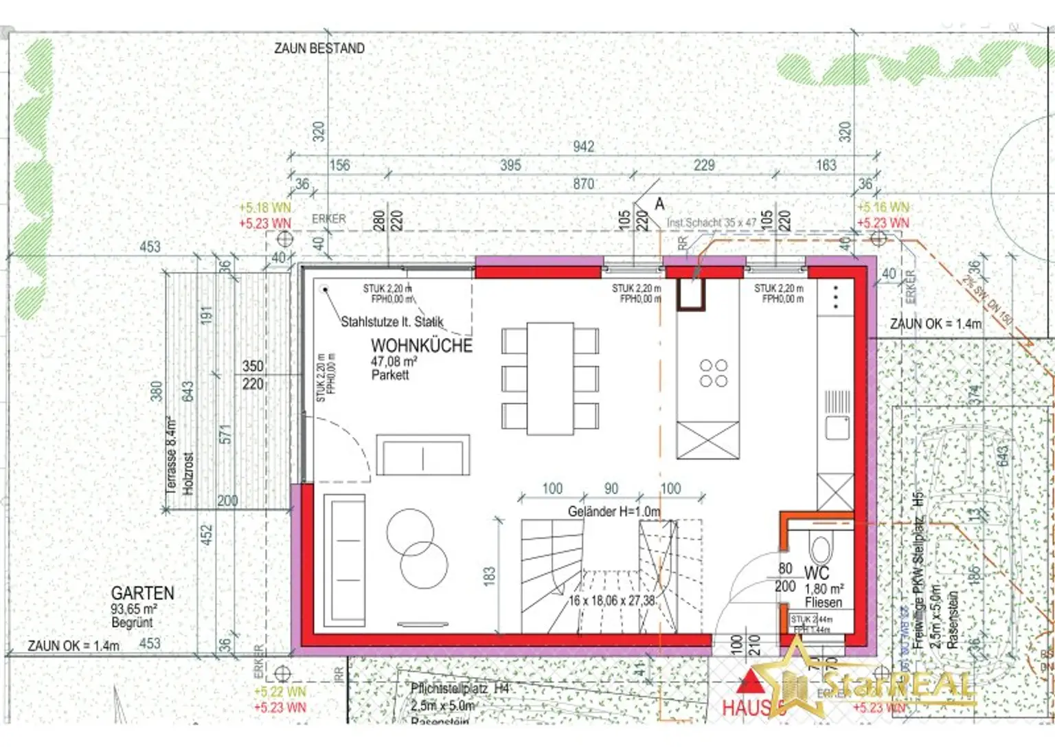 Erdgeschoss Einzelhaus
