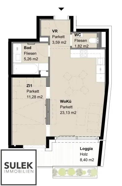 Ab November! Gemütliche, helle Kleinwohnung mit sonniger Loggia - Zweitbezug im Projekt Schön102