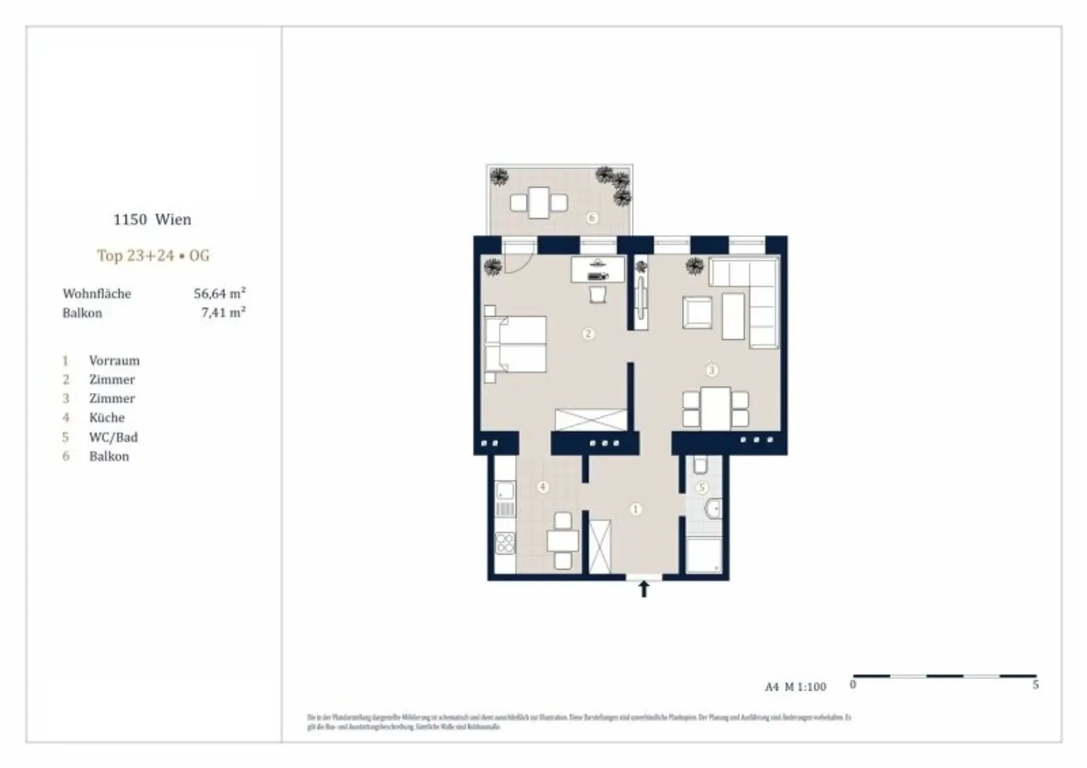 Helle 2-Zimmer Wohnung mit Balkon, Nähe Meiselmarkt