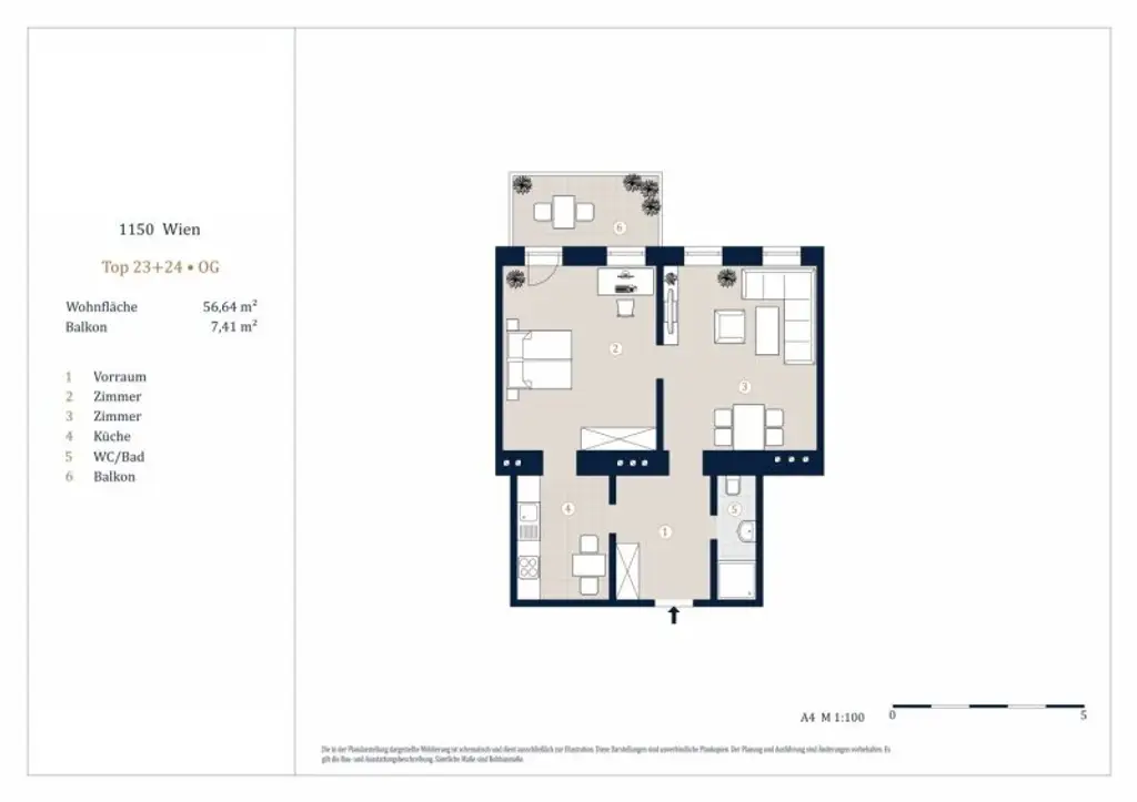 Helle 2-Zimmer Wohnung mit Balkon, Nähe Meiselmarkt