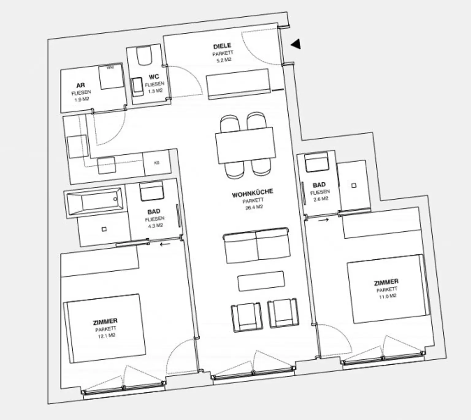 ++MOLLARD 50++  Stilvolle 3-Zimmer-Wohnung mitten im Herzen der Stadt