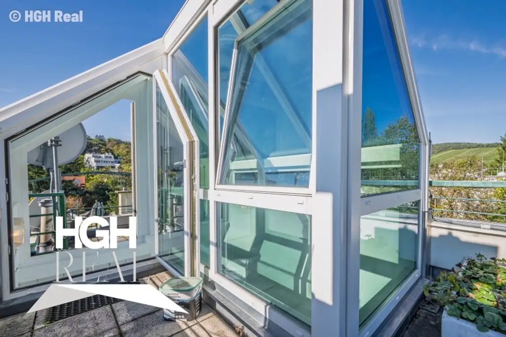 1190 Wien Döbling Lichtdurchflutete 5-Zimmer Dachgeschoß-Maisonette mit Panoramaterrassen und zwei Garagenplätzen