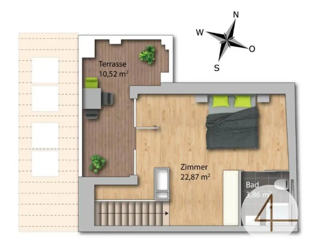 Moderne Neubau-Etagenwohnung mit Dachterrasse – befristet vermietet bis 31.01.2030