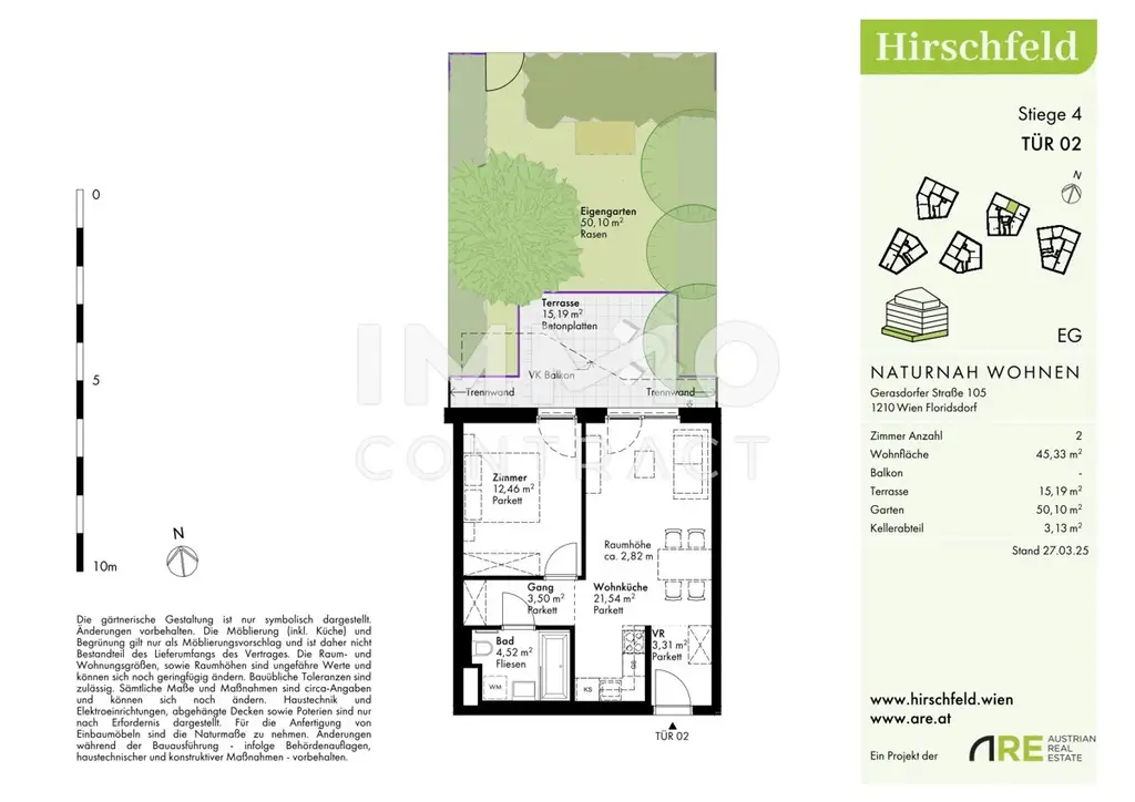 Preis nur jetzt! 50m2 Garten - Erstbezug und provisionsfrei: Gerasdorfer Straße