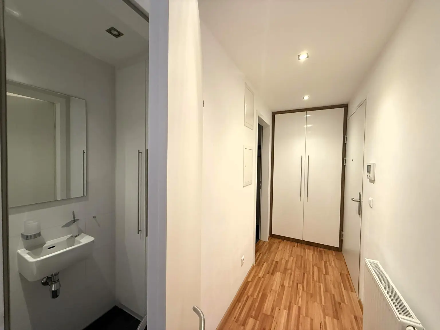 Wohnungseingang / Einbaugarderobe / Deckenspots