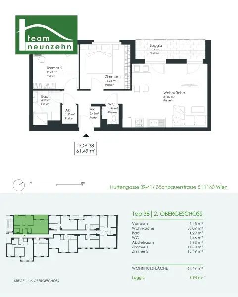 Zentral begehbare Wohnung in Ruhelage bei der U3 Kendlerstraße! Erst 2024 erbaut!