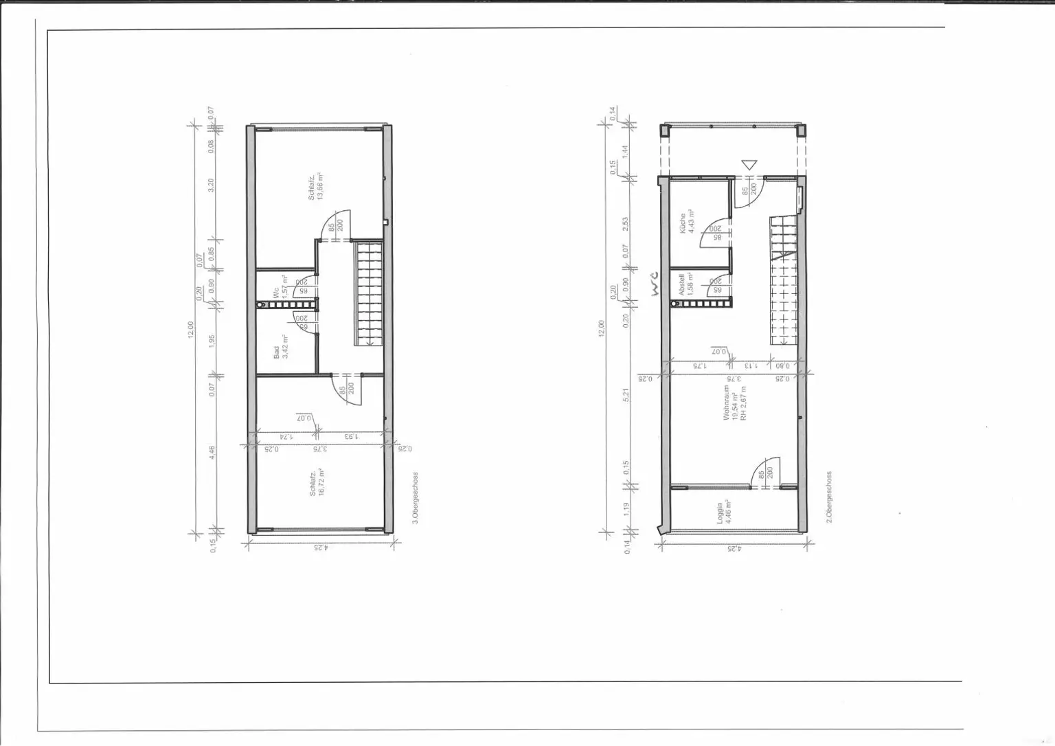 WG-geeignet, Top Lage: 3-Zimmer-Maisonette mit SW-Balkon -Neue Fenster-2.OG mit Lift