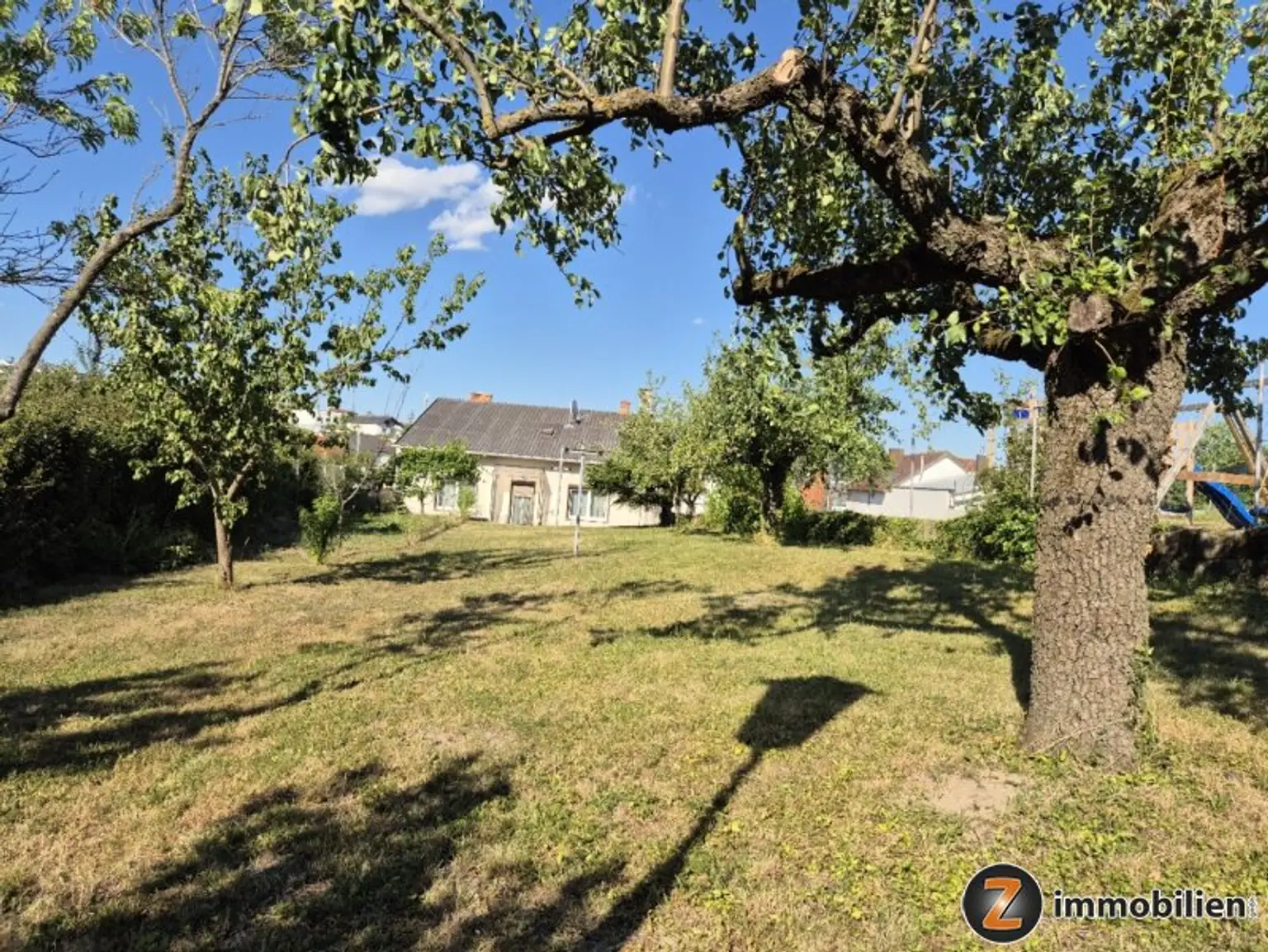Blick zum Haus vom Garten