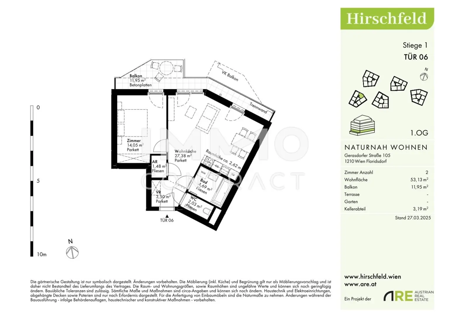 Neu und provisionsfrei: U1 Leopoldau Nähe - Preis jetzt sichern! 2 Zimmerwohnung mit super Balkon
