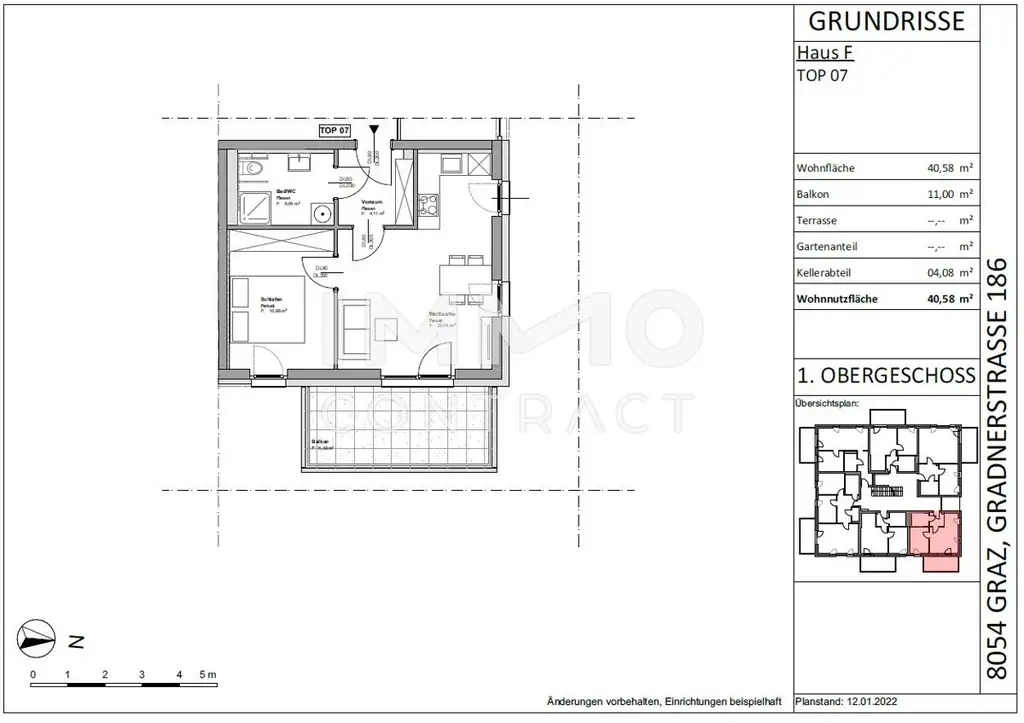 Geförderte 2 Zimmer Wohnung mit  großem Balkon - Gradnerstraße 186 F - Top 7 F