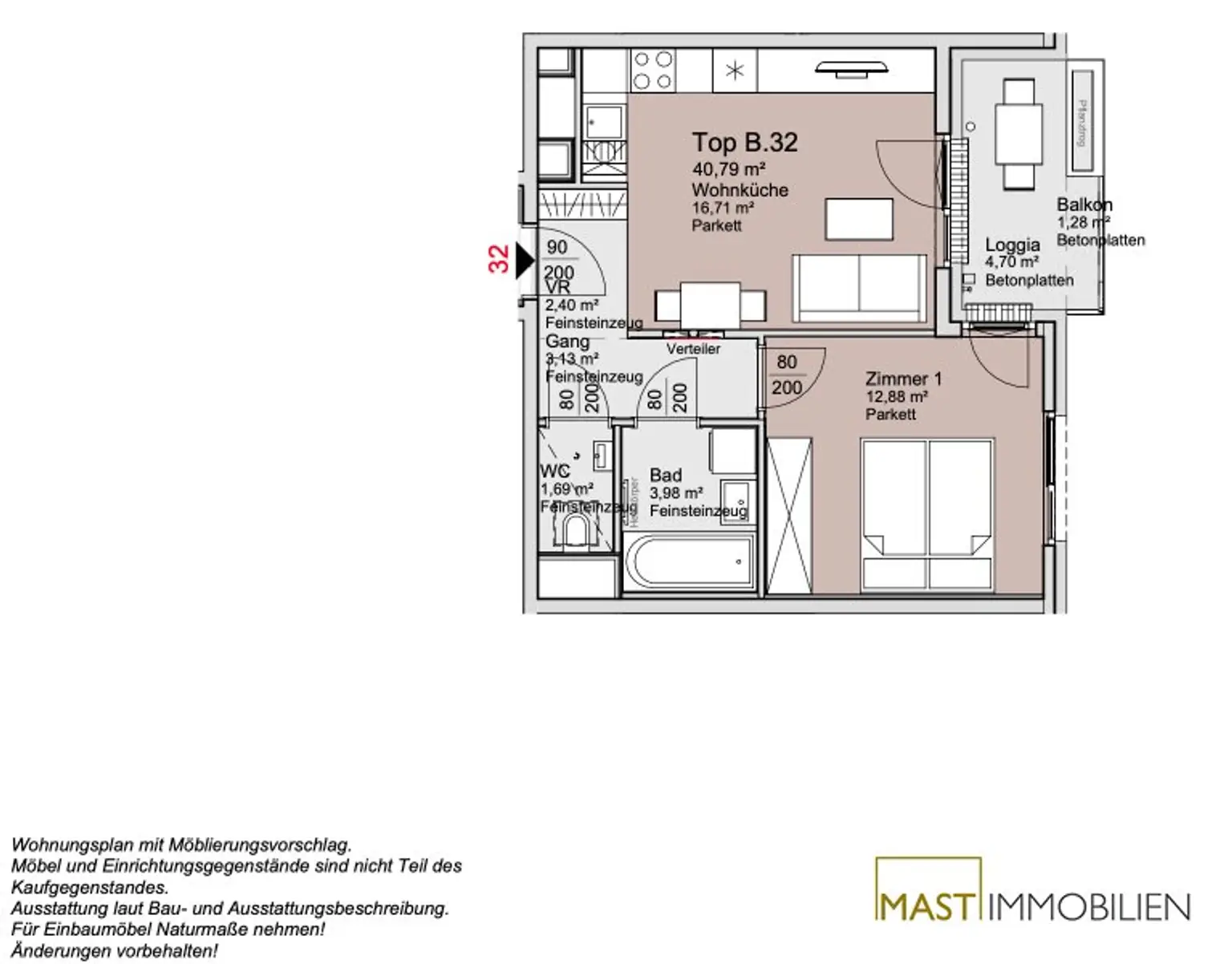 *Ende 2026* Provisionsfreie 2-Zimmer Wohnung im 4. Stock!