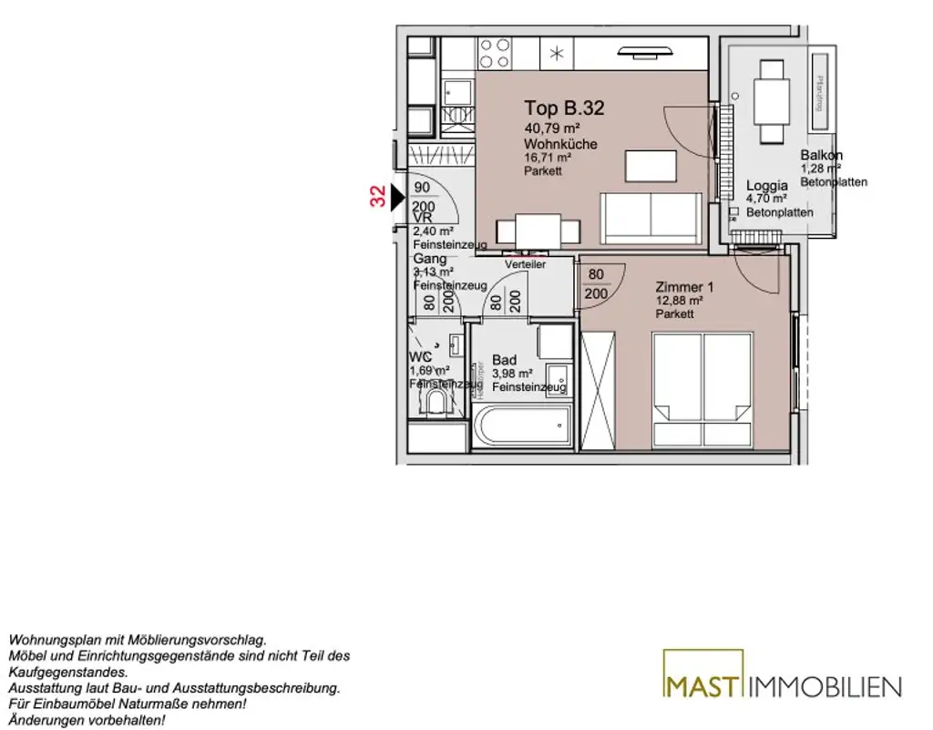*Ende 2026* Provisionsfreie 2-Zimmer Wohnung im 4. Stock!