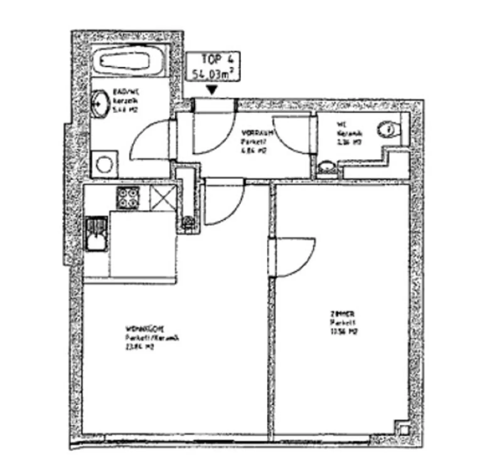 TANBRUCKGASSE - ROLLINGERGASSE, 54 m2 Neubau, 2 Zimmer, Komplettküche, Wannenbad, Parketten, Bahnhof Meidling
