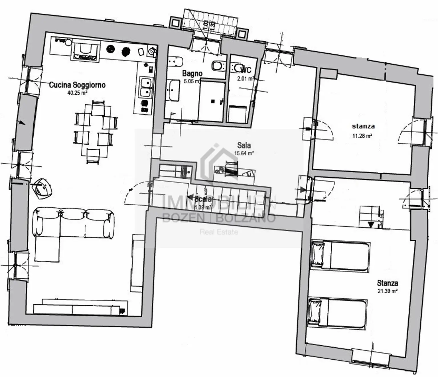 Schöne, renovierte Wohnung in einem alten Bauernhaus, in Ruffrè zu verkaufen