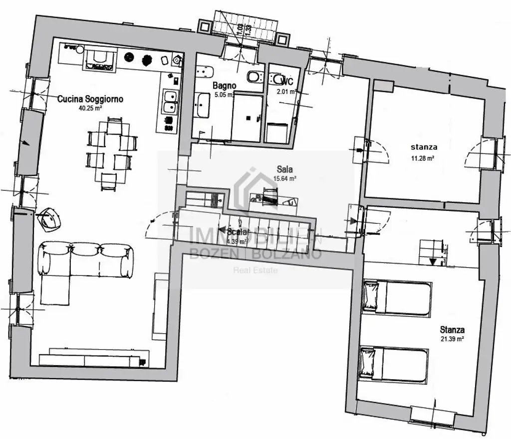 Schöne, renovierte Wohnung in einem alten Bauernhaus, in Ruffrè zu verkaufen