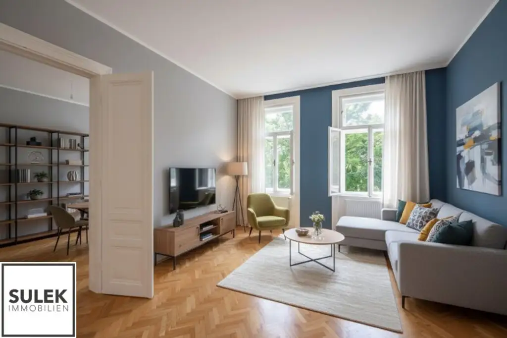 Gut geschnittene Altbauwohnung mit Grünblick; Schönbrunnerallee