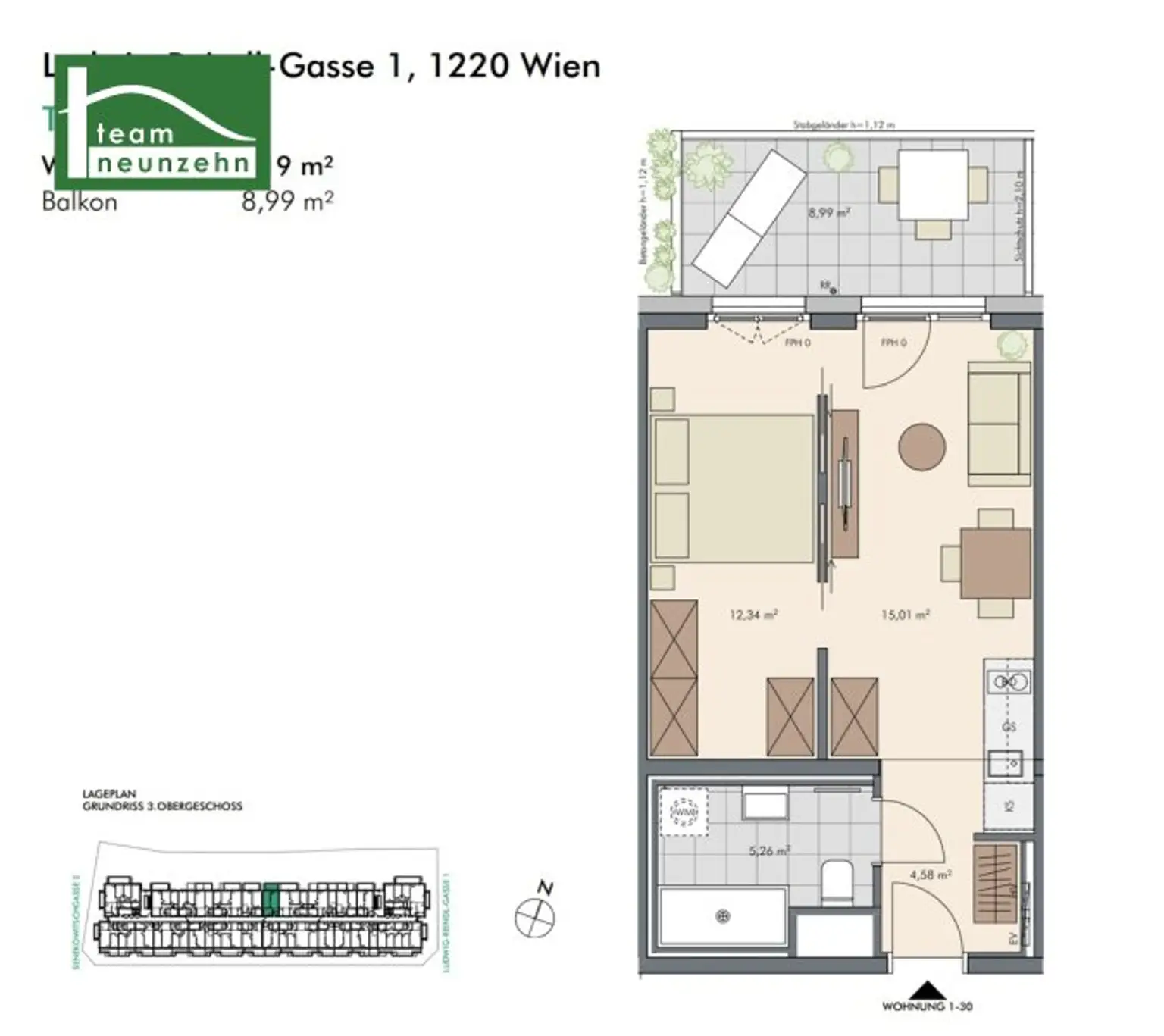 Ihr modernes Eigenheim in Top-Lage des 22. Bezirks - Traumhafte 2-Zimmer-Wohnung mit Freifläche!