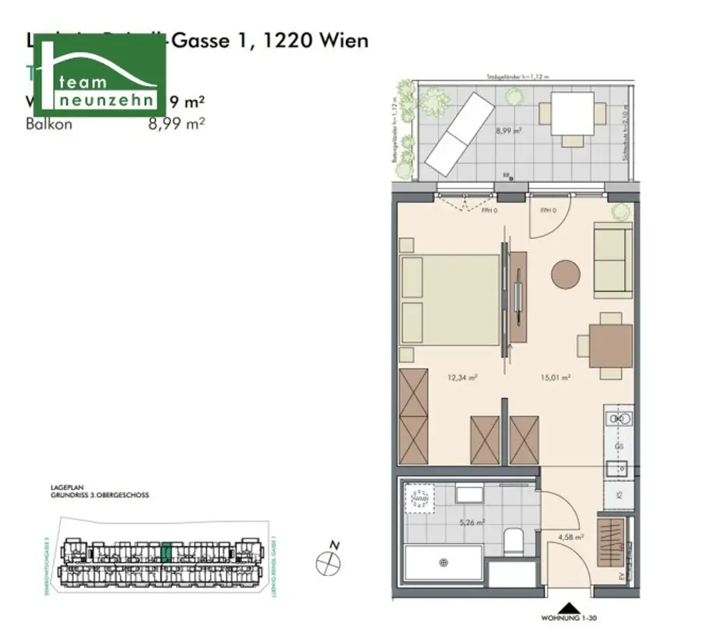 Ihr modernes Eigenheim in Top-Lage des 22. Bezirks - Traumhafte 2-Zimmer-Wohnung mit Freifläche!