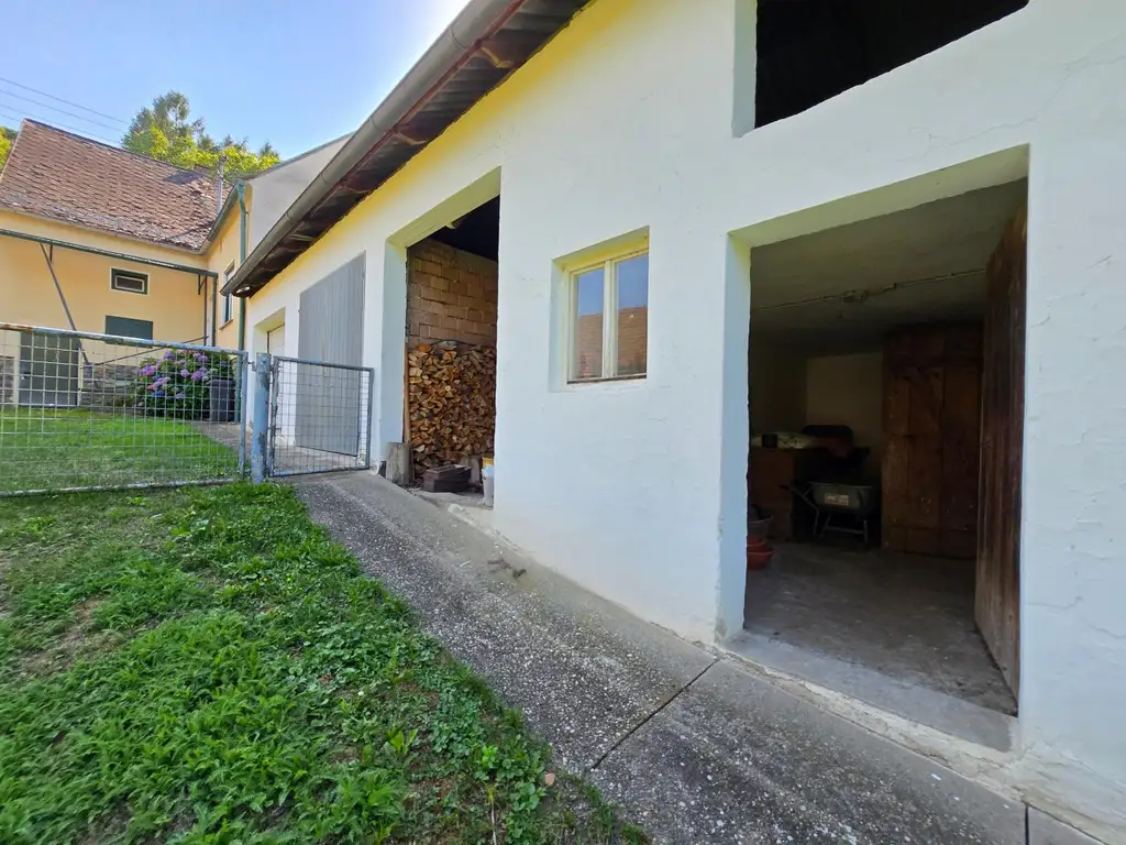 Bauernhaus mit Nebengebäude, Garage und Stall