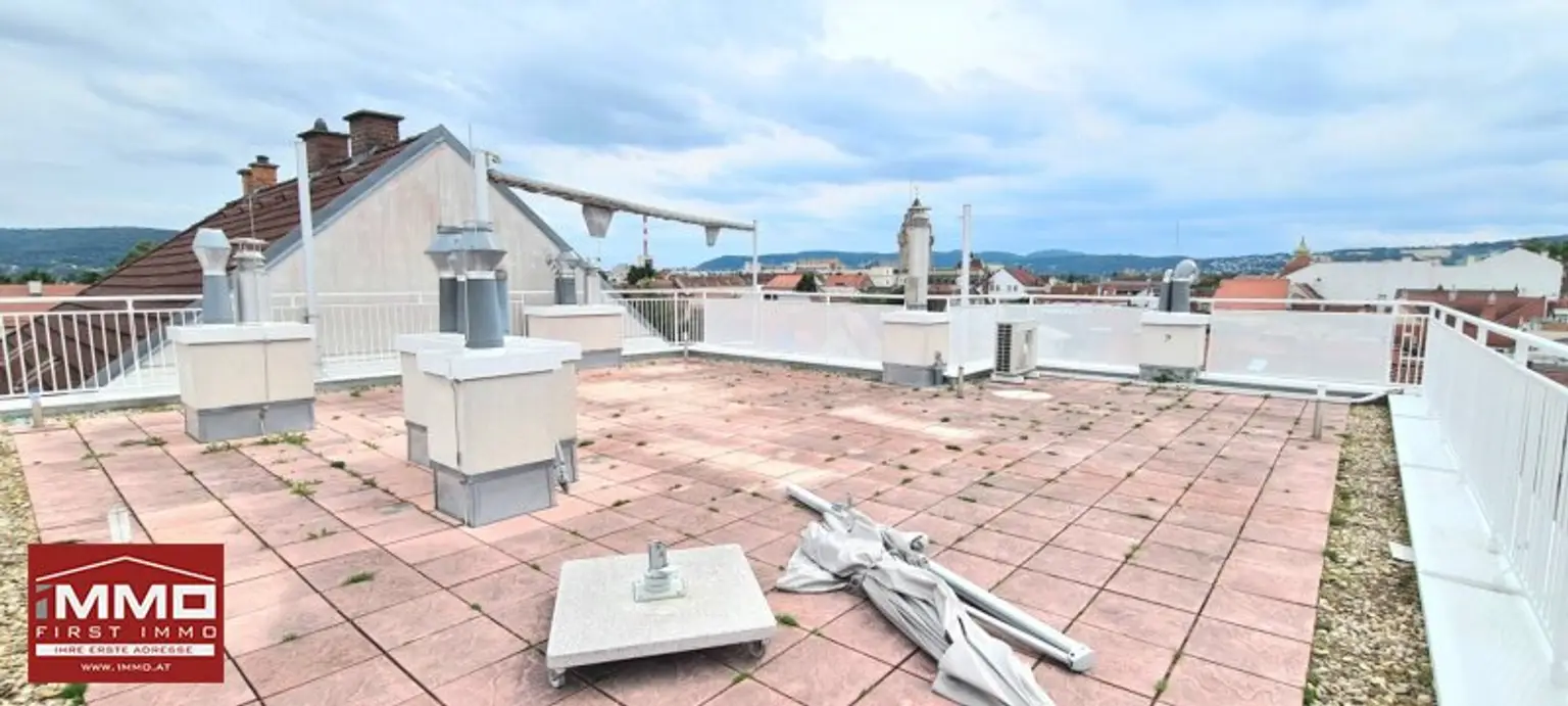 PENTHOUSE IM ZENTRUM VON KORNEUBURG MIT EINZIGARTIGER DACHTERRASSE UND 2 KFZ-STELLPLÄTZEN