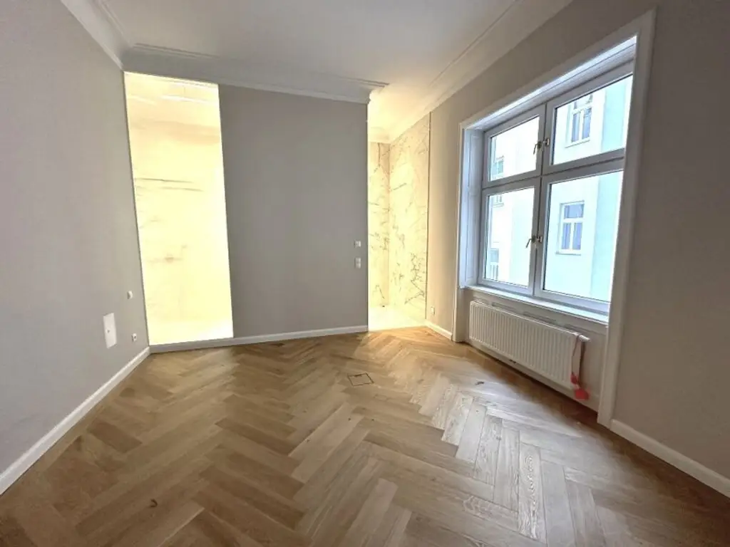 MÖLLWALDPLATZ, U1-NÄHE, 124 m2 ALTBAU, Wohnküche, 2 Zimmer, klimatisiert, 2 Bäder, Parketten, Loggia, 1. Liftstock, provisionsfrei