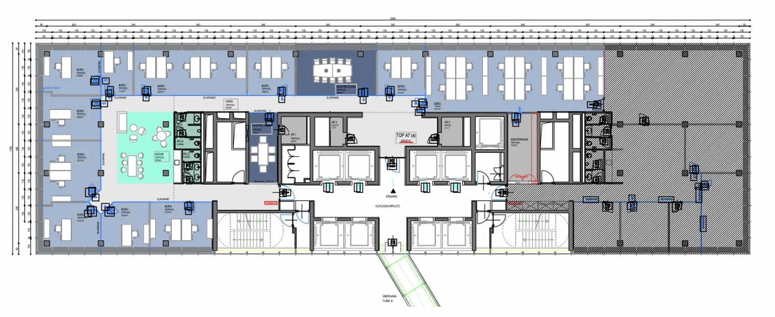 Grundriss A 7.OG linke Seite ca. 493m2