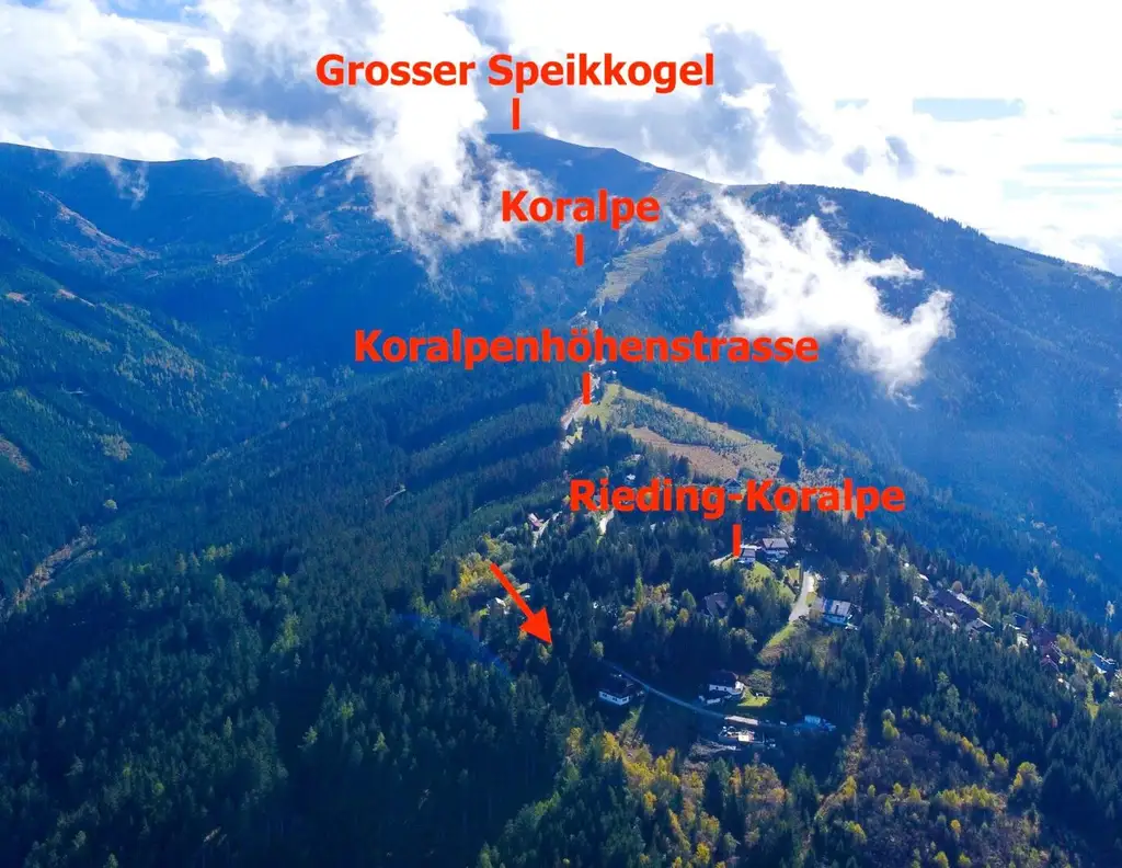 Baugrundstück der Extraklasse auf der Koralpe: 1309,3m² Sonnentraum mit Skipisten-Nähe, ohne Baupflicht und Panoramablick nach Wolfsberg!