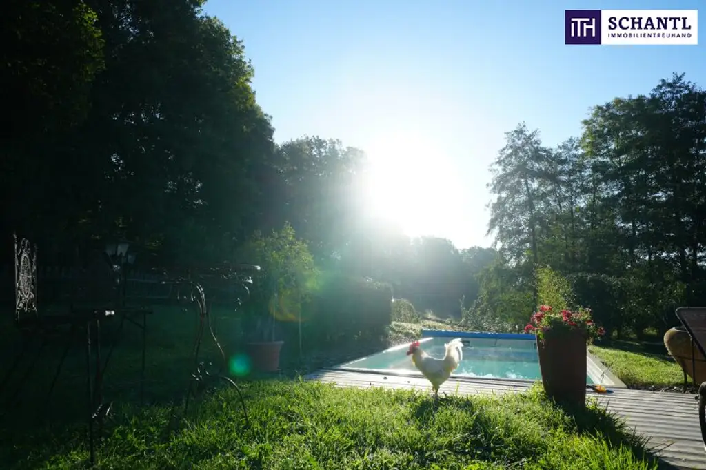 SENSATIONELLES JUWEL! Exklusiver Vierkanthof im Thermenland Steiermark – Wohnen, Reiten & Leben mit Pool und Natur!