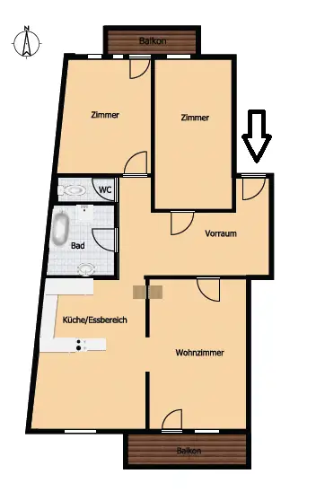 Helle & großzügige 3 Zimmer Wohnung nahe Schloss Schönbrunn